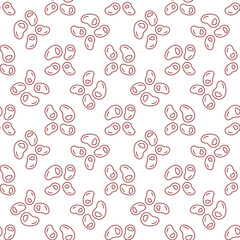 Bacteria or Microbes vector concept line seamless pattern