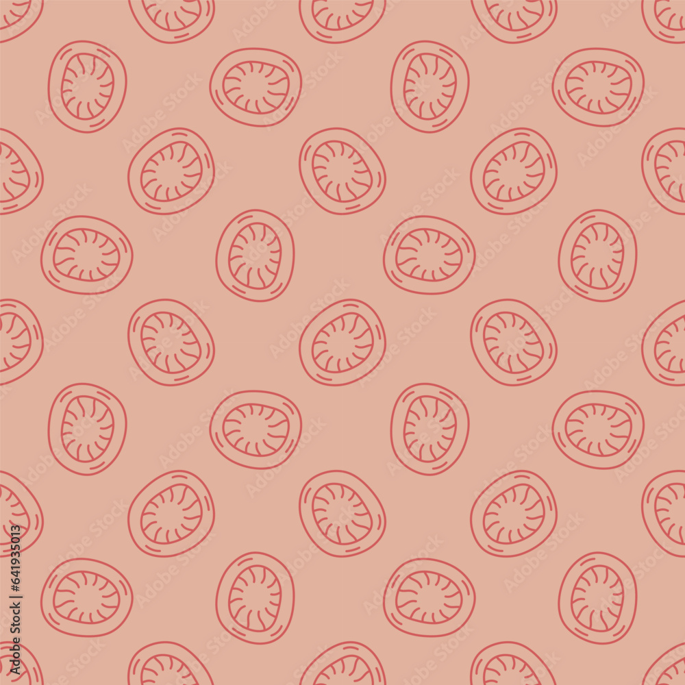 Poster microbe vector concept line red seamless pattern