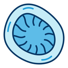 Microbe vector concept round blue icon or symbol