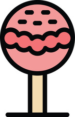 Sugar lollipop icon outline vector. Cake pop. Fancy sweet color flat