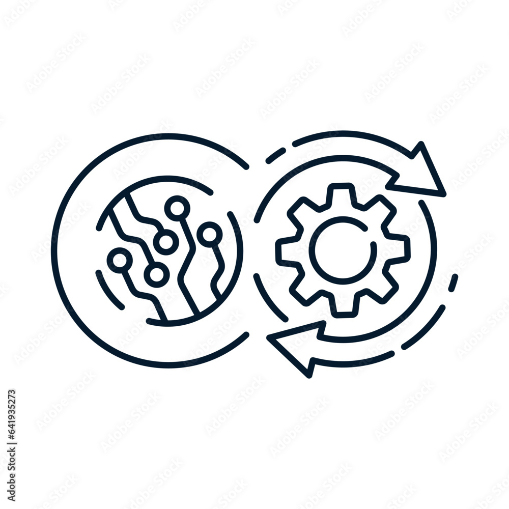 Poster the concept of setting up the work of the processor. vector icon isolated on white background.