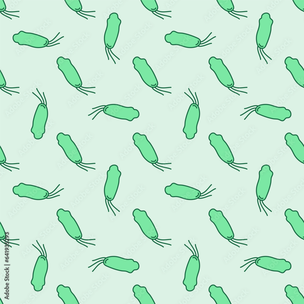 Poster spirillum bacteria vector concept colored seamless pattern
