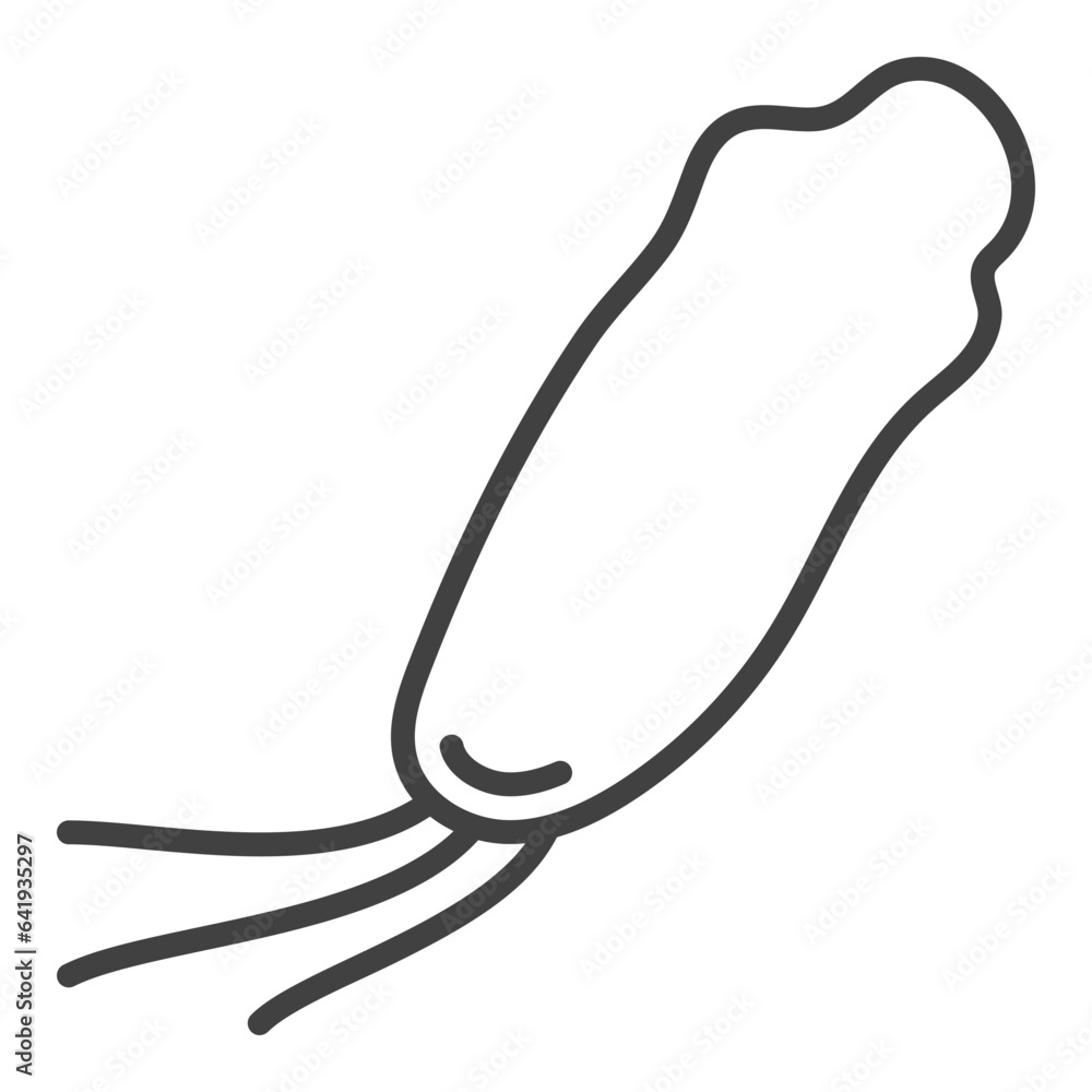 Poster spirillum bacteria vector concept minimal thin line icon