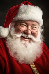 Smiling fat happy Santa Claus. Generative AI