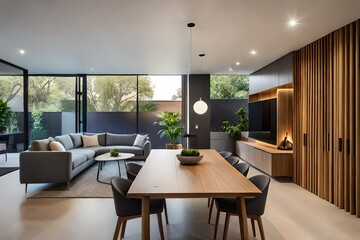 Fototapeta premium modern dining room generated by AI technology