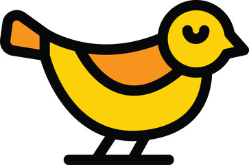 Sleeping sparrow icon outline vector. Bird flight. Cute fly color flat