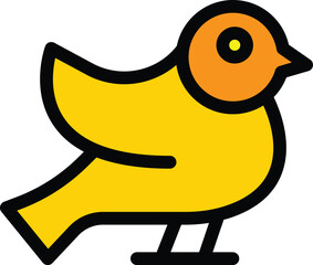 World sparrow day icon outline vector. Bird flight. Small cute color flat