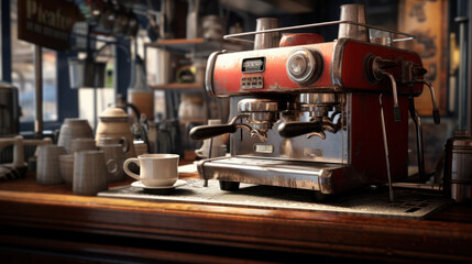 Fototapeta na wymiar coffee machine in the cafe