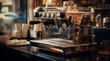 Fototapeta na wymiar coffee machine in the cafe