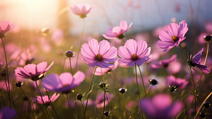 cosmos flower on the nature sunlight
