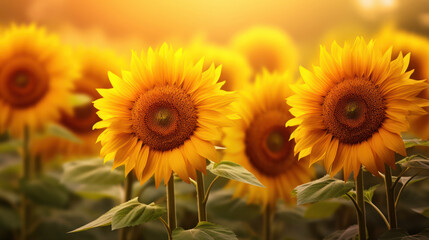 Obraz premium sunflowers on nature background