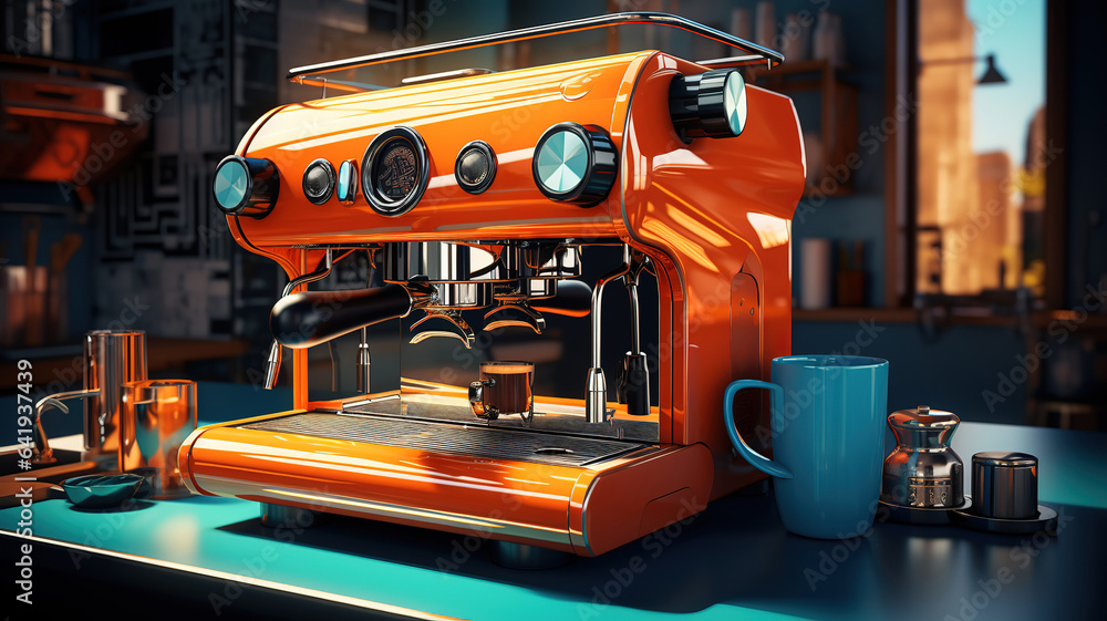 Poster hands installing filter into coffee maker. generative ai