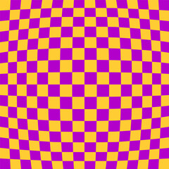 Pattern Psychedelic checkerboard. Groovy retro checkered texture. Psychedelic playful background. Retro graphic y2k design. Vector illustration