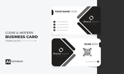 Simple Business Card Layout Business Card Layout with Gray Stripes, Modern Business Card - Creative and Clean Business Card Template. Double-sided creative business card template. Portrait and landsca