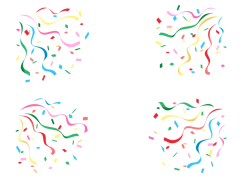 紙吹雪のイラスト(カラフル) - Powered by Adobe