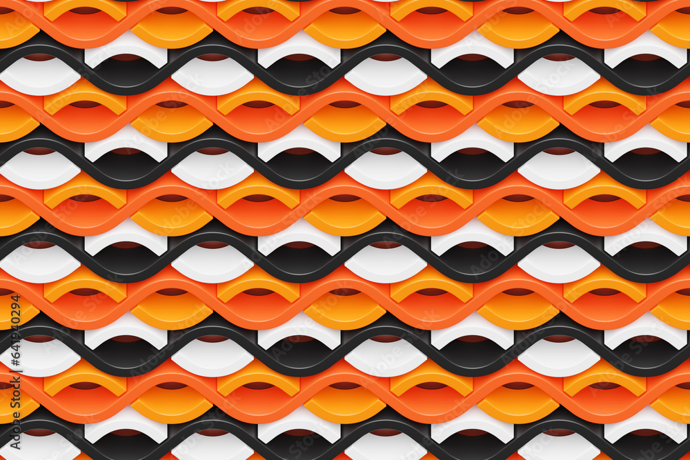 Poster 3d illustration of geometric colorful wave surface. pattern of simple geometric shapes