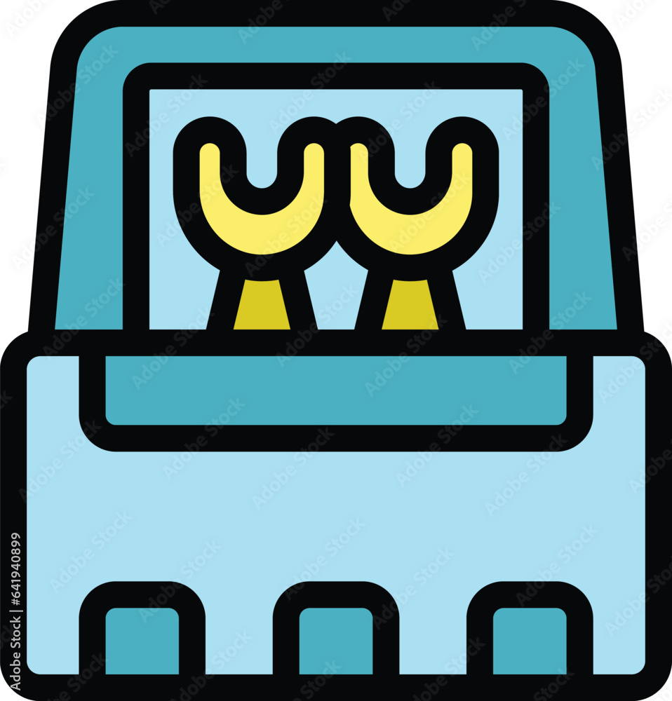 Poster spanner toolbox icon outline vector. tool case. home bag color flat