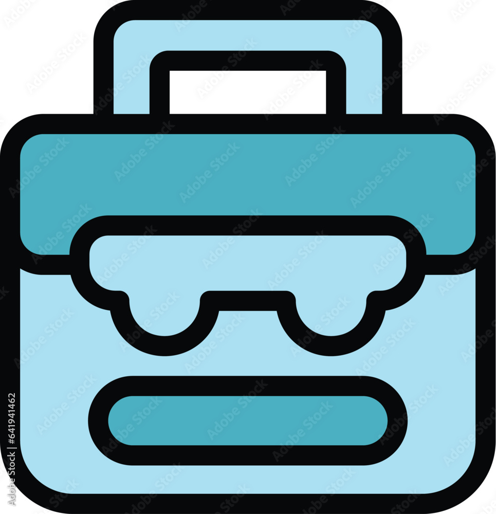 Aufkleber building toolbox icon outline vector. kit case. open bag color flat