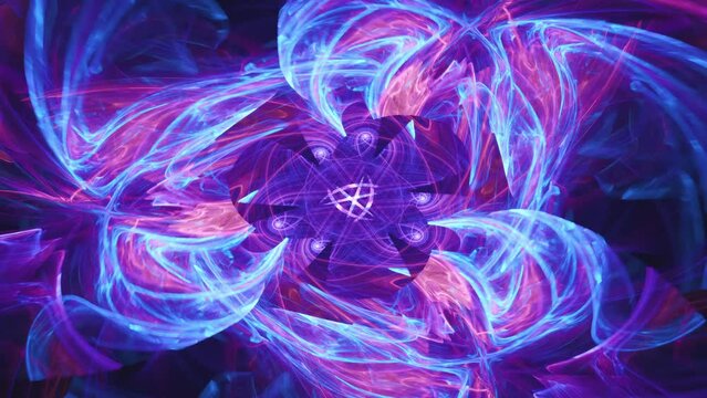 Visual fantasy of hypnotic color swirls, fractal abstract ecstasy endless loop of renewing life and recycling energy flow, spiritual awakening, intricate flowing geometric mandala patterns.