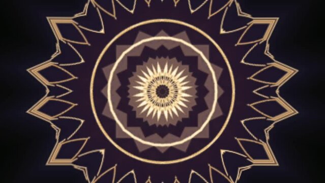 Concert Visual Kalaidoscope Mandala Pattern 3D Illustration Vj Loop premium