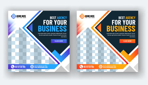Digital marketing social media banner and instagram post template
