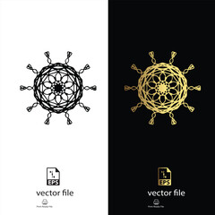 Fototapeta premium golden & black mandala design vector