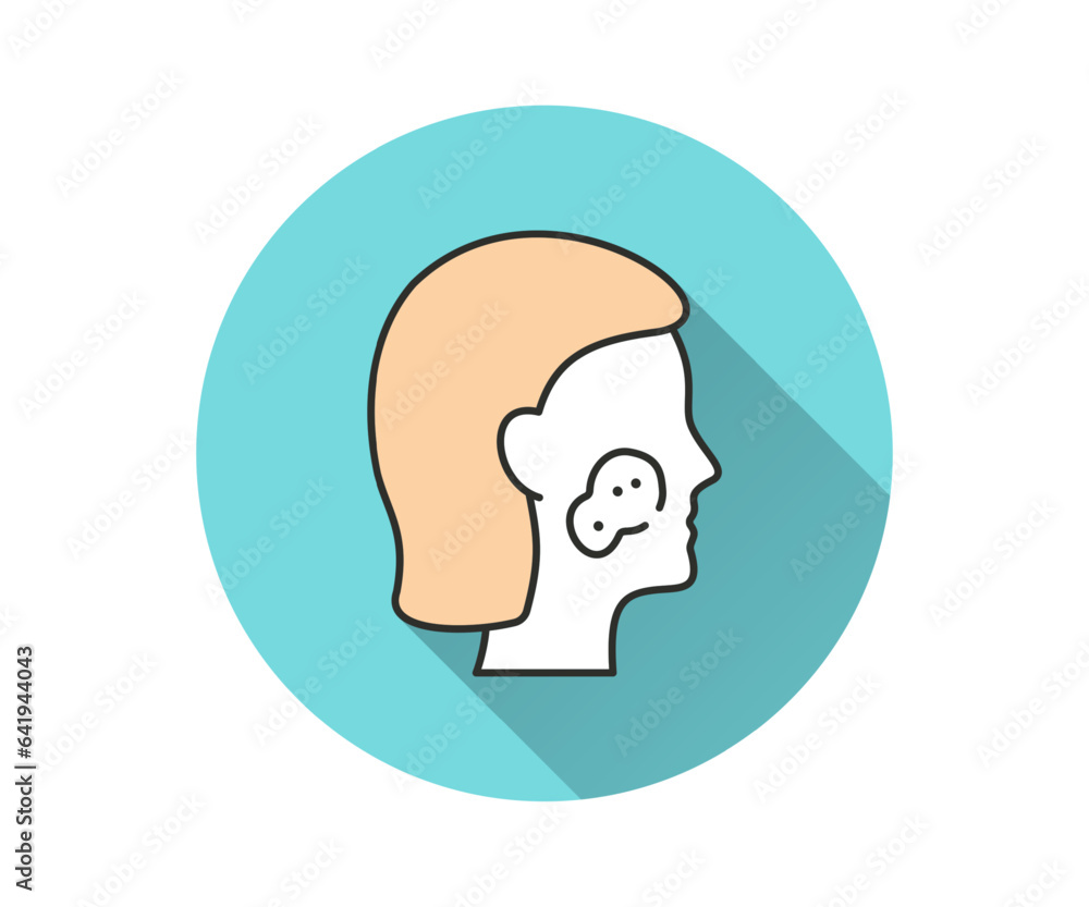 Aufkleber rosacea flat icon with long shadow for graphic and web design.