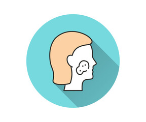 Rosacea flat icon with long shadow for graphic and web design.