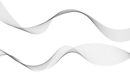 Abstract wave element for design. Digital frequency track equalizer. Stylized line art background. Vector illustration. Wave with lines created using blend tool. Curved wavy line, smooth stripe.