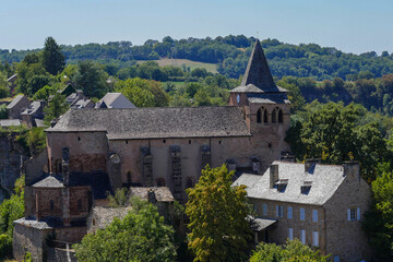Fototapeta na wymiar France, Aveyron, Bozouls, the Trou de Bouzouls, Sainte-Fauste church, High quality photo