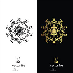 Fototapeta premium golden & black mandala design vector