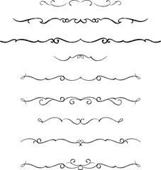 black and white set of delimiters for text, dividers