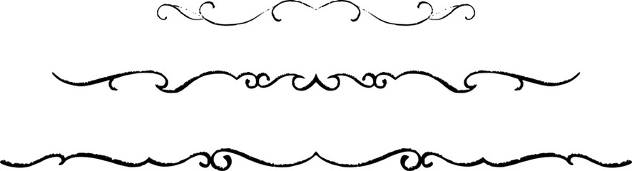 black and white set of delimiters for text, dividers
