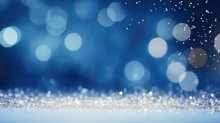 Fototapeta premium Winter background with snowflakes and bokeh effect. Christmas background