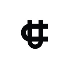 uc logo design initial letter black and white