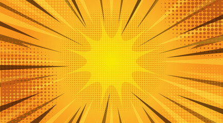 Pop art comic book cartoon magazine cover. Cute retro stripe pattern. Vector halftone illustration. Vintage background for comic superhero text, speech bubble, message.