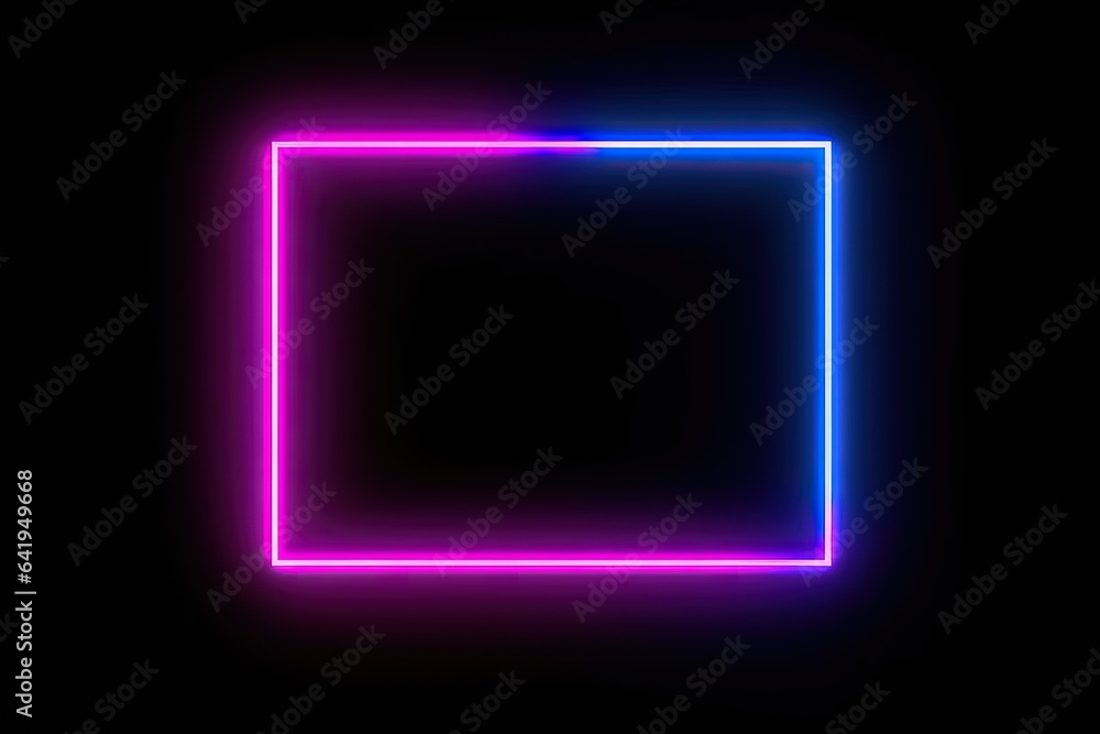 Poster illustration light tone empty blue rendering motion 3d frame neon element color background square pi