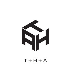 ath logo design initial letter box geometric