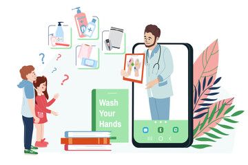 Washing Hands Flat Concept