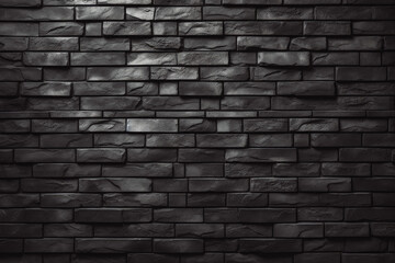 Black brick wall dark background for design.