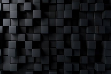 shape geometry wall three-dimensional digital cube cube block background cubes concept background abstract Dark form black squares square p design shadow dark texture Realistic abstract wall render