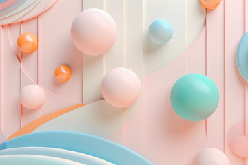 3D elements background pastel colors. Abstract background of 3D objects in pastel colors.