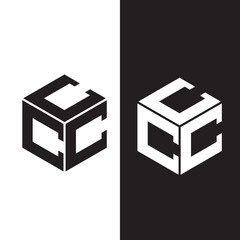 c logo design box geometric shape minimalist