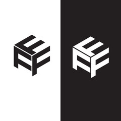 f logo design box geometric shape minimalist
