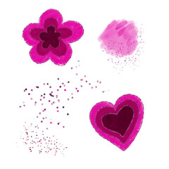 background with hearts , flower, sequins