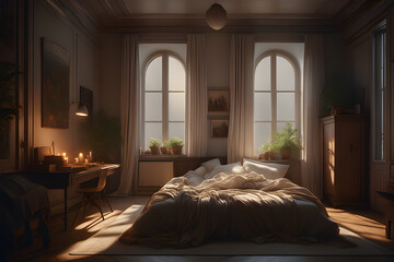 quiet cozy bedroom
generative ai