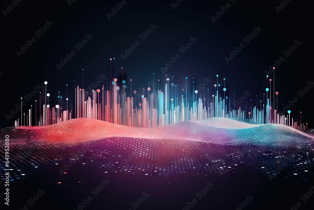 Poster abstra big line network wave concept connect aesthetic technology intricate social abstract business