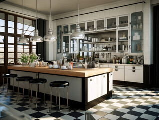 3d Bauhaus Style Kitchen Interior Design