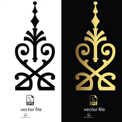 golden & black mandala design vector