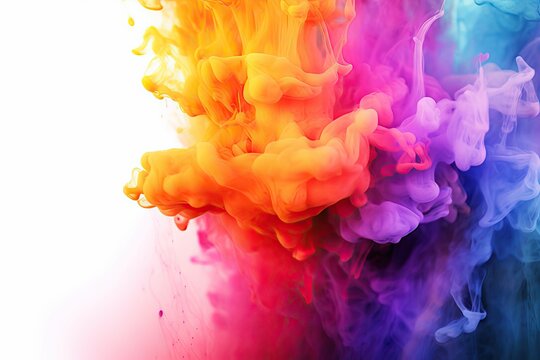 fantasy isolated Paint panorama colourful flow abstract rainbow Color ch Texture explosion banner art Rainbow background acrylic Ink colours burst water purple ink orange Explosion water macro pink